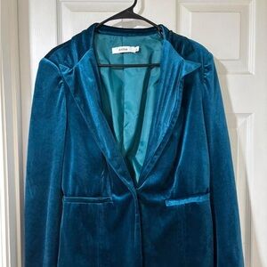 Women's Teal Velvet Jacket